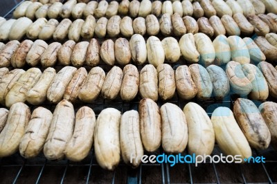 Banana Grilling Stock Photo