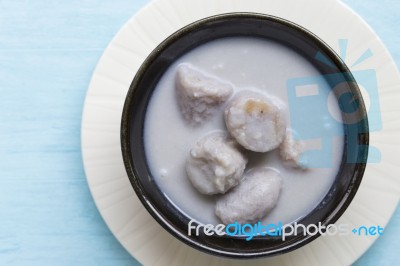 Banana In Coconut Milk Stock Photo