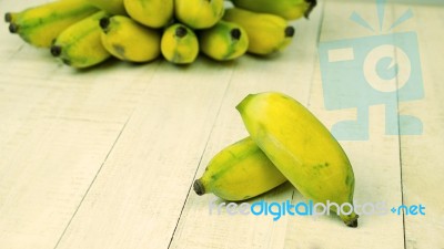 Banana On White Background Stock Photo