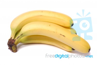 Bananas On White Stock Photo