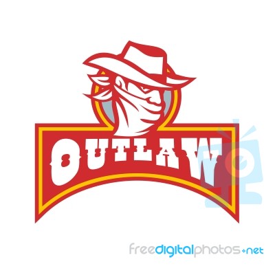 Bandit With Outlaw Text Retro Stock Image