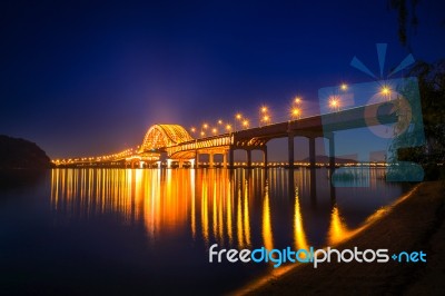 Banghwa Bridge At Night In Seoul,korea Stock Photo