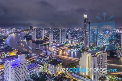 Bangkok At Dusk Stock Photo