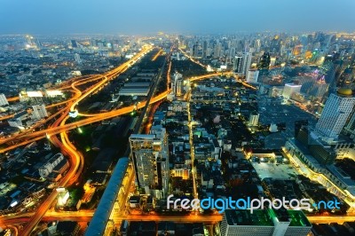 Bangkok, Capital City Of Thailand From High Angle View Stock Photo