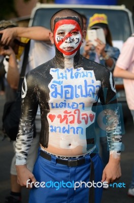 Bangkok - November 11, 2013 : Anti-government Protesters At The Stock Photo