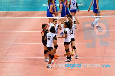 Bangkok, Thailand - July 3, 2015: Thai Players Celebrates A Thai… Stock Photo