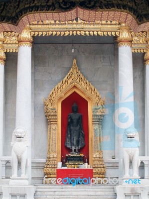 Bangkok, Thailand - July 31: Over 150 Years Main Temple Palace At Benjamaborphit Temple With Blue Sky Background ,bangkok, Thailand. July 31, 2012 Stock Photo