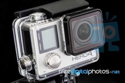 Bangkok Thailand, Nov 14 2015 - Closeup Gopro Hero 4 Black Stock Photo