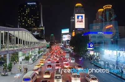 Bangkok Traffic Jam Stock Photo