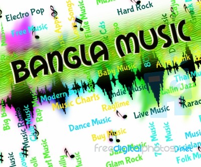 Bangla Music Represents Sound Tracks And Bangladesh Stock Image