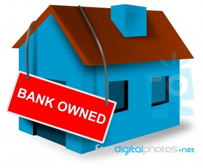 Bank Owned Sign On House Stock Image