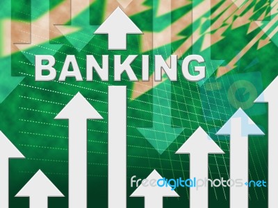 Banking Graph Shows E-banking And Finance Chart Stock Image