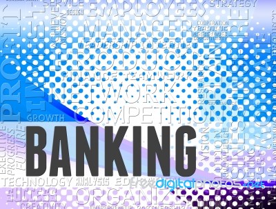 Banking Word Shows Online Bank And Ebanking Stock Image