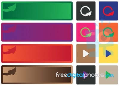 Banner Button Web Design Stock Image