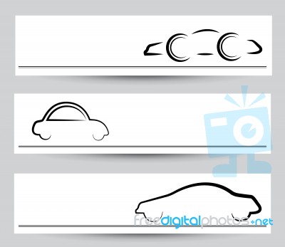 Banner Of Stylish Car Signs And Symbols Stock Image