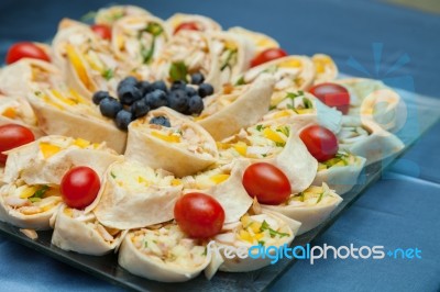 Banquet Table Stock Photo