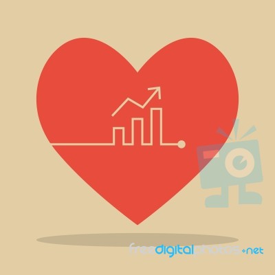 Bar Chart Heartbeat Stock Image