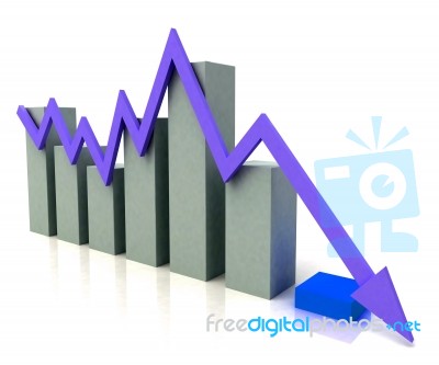 Bar Chart Shows Blue Profit Line Against Budget Stock Image