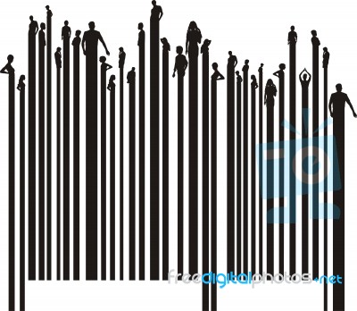 Bar Code People Stock Image