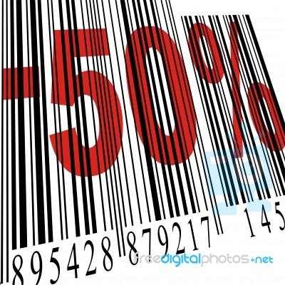 Bar Code With Discount Stock Image