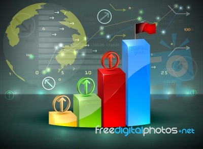 Bar Graph Investment Overview Stock Image