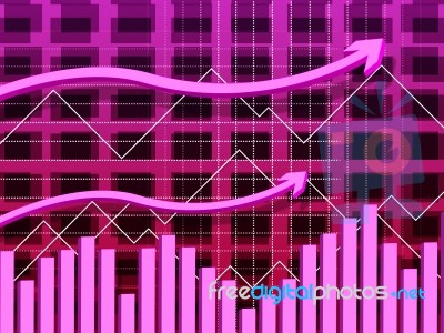 Bar Graph Represents Grow Bargraph And Growth Stock Image