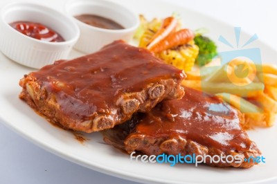 Barbecue Ribs Steak Stock Photo