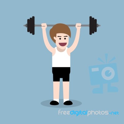 Barbell Behind The Neck Press Stock Image