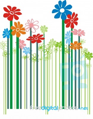 Barcode Floral Stock Image