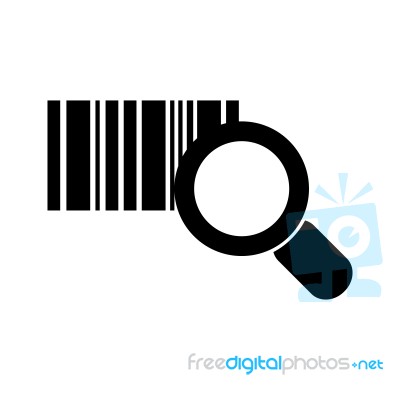 Barcode With A Magnifier Business Symbol  Icon  Illustrati Stock Image