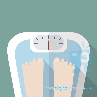 Bare Feet On Weight Scale Stock Image