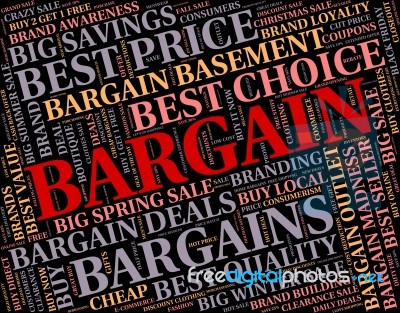 Bargain Word Means Closeout Text And Save Stock Image