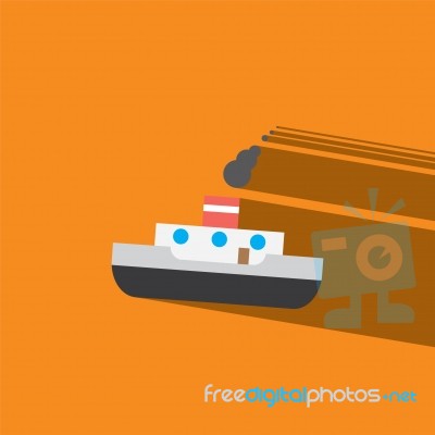 Barges Flat Icon   Illustration Stock Image