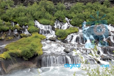 Barnafossar Iceland , August 2017 Stock Photo