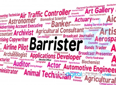 Barrister Job Means Counselor Text And Lawyers Stock Image