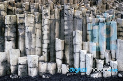 Basalt Columns Near Vik, Iceland Stock Photo