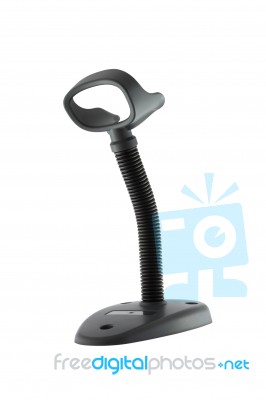 Base Of Barcode Scanner On White Background Stock Photo