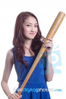 Baseball Girl Stock Photo