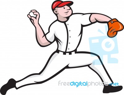 Baseball Pitcher Player Throwing Stock Image