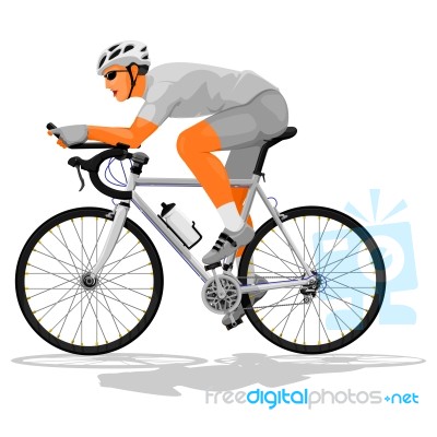 Basic Road Cyclist With Aerobar Spinning Stock Image