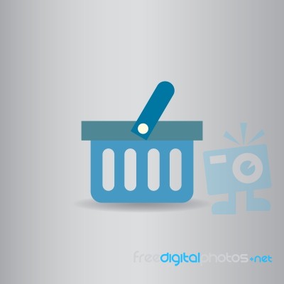 Basket Shopping Flat Icon   Illustration  Stock Image