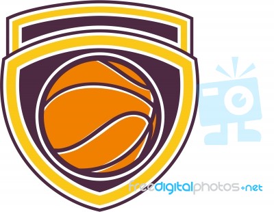 Basketball Ball Shield Retro Stock Image