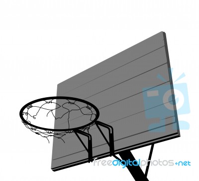 Basketball Hoop Silhouette Stock Image