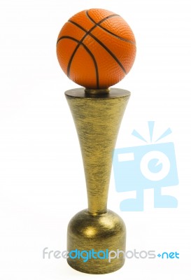 Basketball Trophy Isolated On White Background Stock Photo