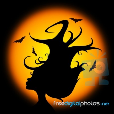 Bat Halloween Represents Trick Or Treat And Animal Stock Image