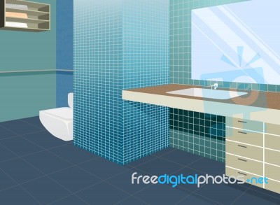 Bathroom Colors Scene Stock Image