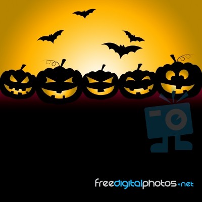 Bats Halloween Indicates Trick Or Treat And Celebration Stock Image