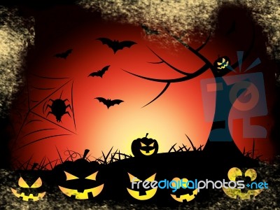 Bats Tree Indicates Trick Or Treat And Autumn Stock Image