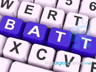 Batt Keys Shows Battery Or Batteries Charge Stock Image