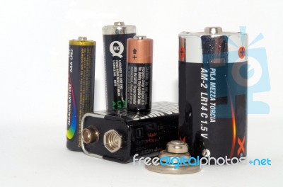 Battery Collection Stock Photo